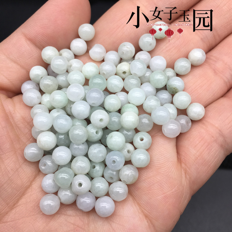 翡翠圆珠6mm散珠手工DIY配珠 隔珠手绳项链项链配饰玉珠顶珠饰品 - 图2
