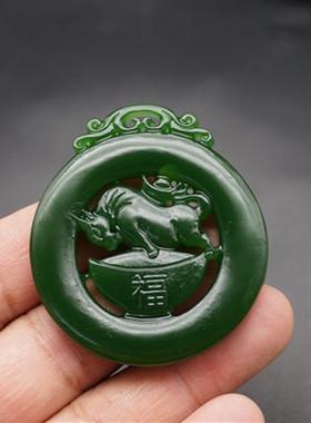 仿白玉仿碧玉仿古双面镂空雕刻