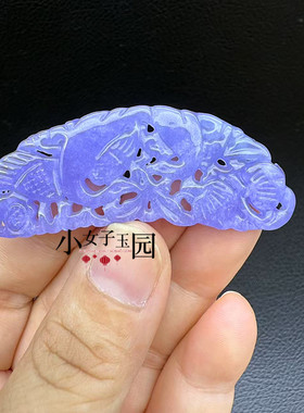 红绯色白鹭吊坠挂件玉璜锁骨链