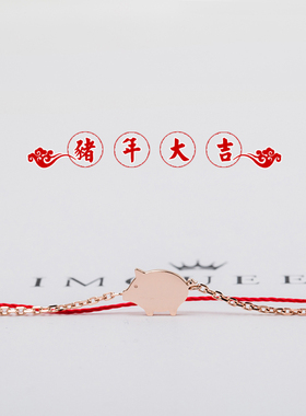 猪年本命年小红绳手链双层生肖