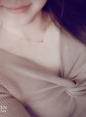 简约钢包18k小金豆豆项链妇女节