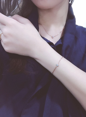 ins风单钻玫瑰金情侣女时尚款