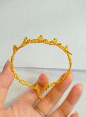 黄金色蝴蝶双层缠绕手镯新款女小