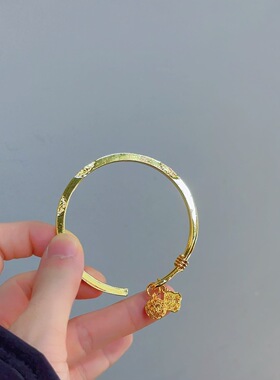 吉言玲珑球开口手镯女越南沙金实