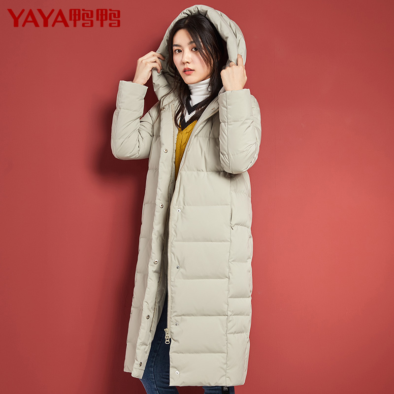 鸭鸭 年新品加长加厚款白鸭绒羽绒服连帽直筒过膝秋冬季装外套 2019 鸭鸭 年新品加长加厚款白鸭绒羽绒服连帽直筒过膝秋冬季装外套 2019