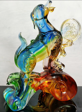 生肖狗摆件工艺品水晶琉璃装饰品