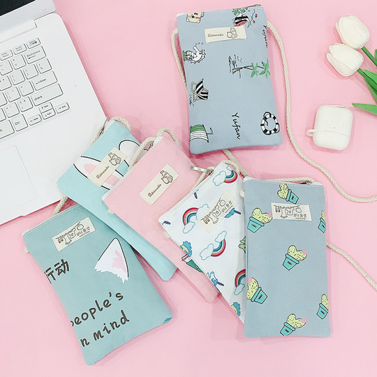 手机包女斜挎包2025新款洋气迷你小包包轻便女士运动帆布包单肩包