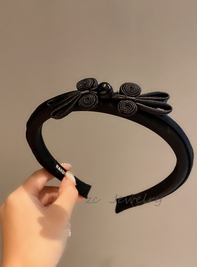 新中式黑色手工发箍女