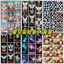 (Split) Starspace Lab Large Background Red White Rose Star Cloud Pet Handbill Adhesive Tape Circulating of Twist Card Flow Twist