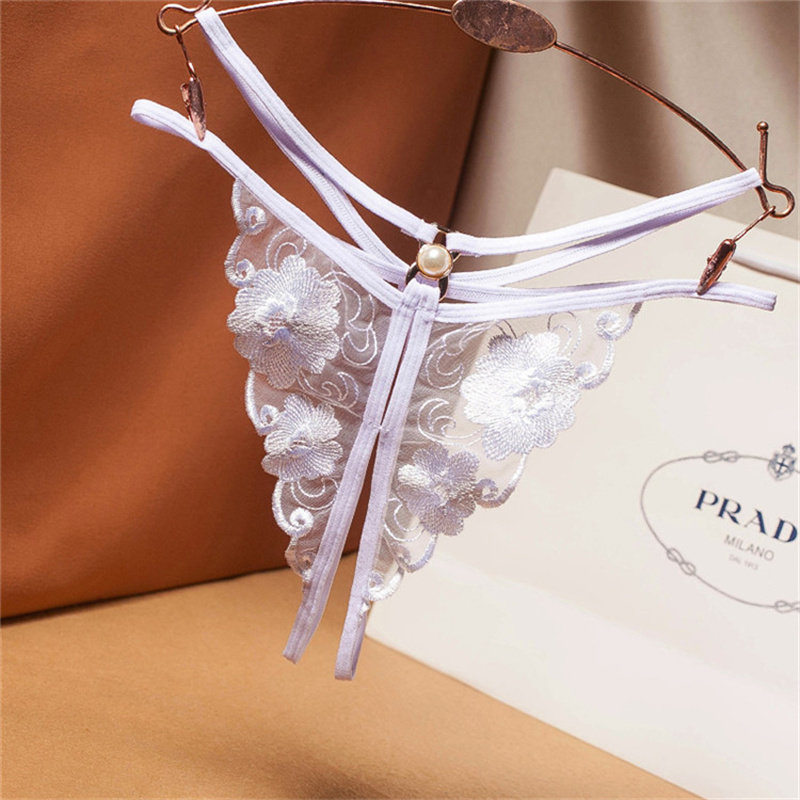 蕾丝开裆高开叉性感内裤女士透明网纱内裤情调丁字裤T型裤刺绣风,淘宝优惠券,粉丝福利购,淘宝优惠卷