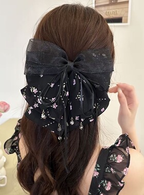 2026新款法式甜美蝴蝶结马尾抓夹半扎发夹发饰头饰春夏粉紫色
