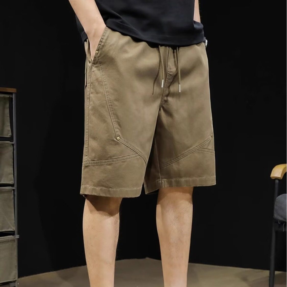 日系大码纯棉工装短裤男潮牌夏季宽松直筒休闲裤加肥加大五分裤子,淘宝优惠券,粉丝福利购,淘宝优惠卷