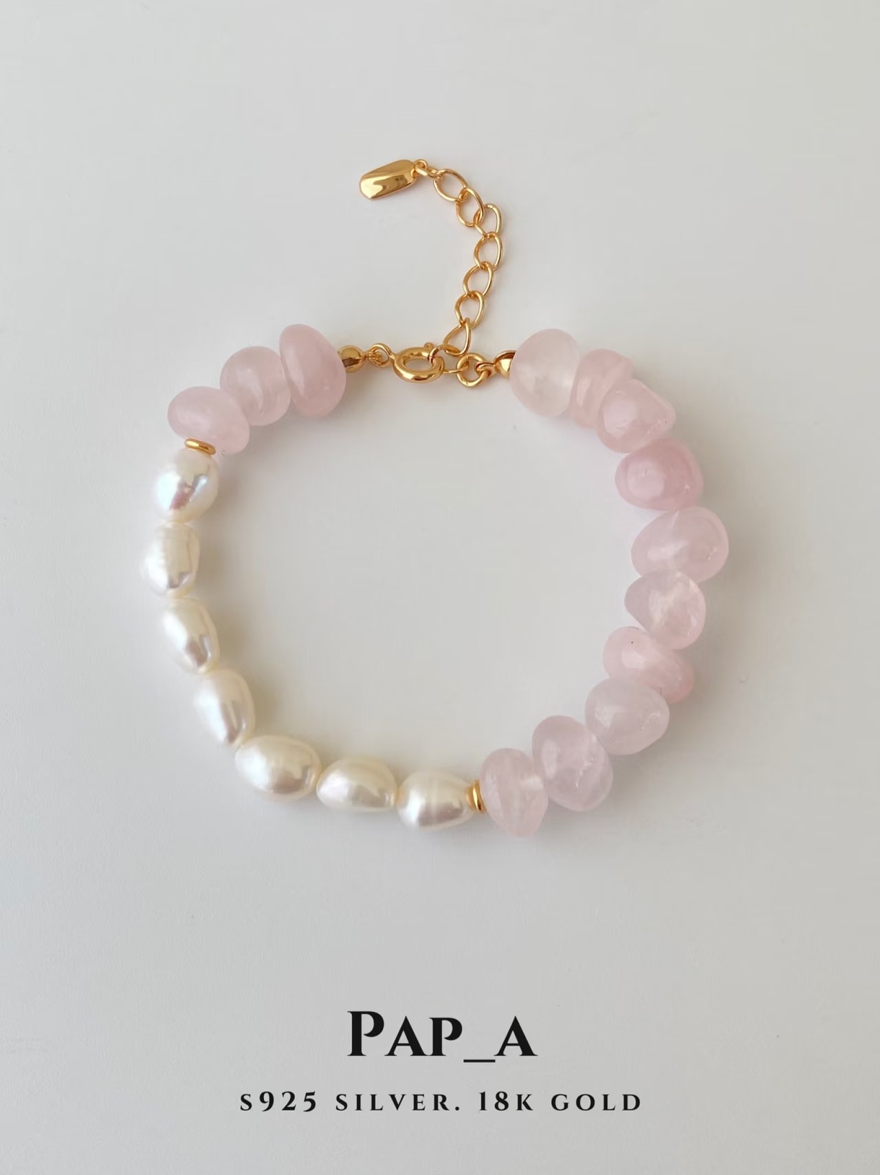 PAPA·绿东陵珍珠手链16+3cm小众气质拼接款,淘宝优惠券,粉丝福利购,淘宝优惠卷