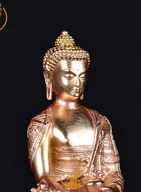 象瑞阁保平安纯铜鎏金药师佛