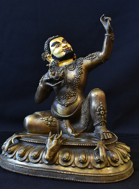 萨迦初祖毕瓦巴尊者藏传居家黄铜古色精品毗瓦巴毕哇巴像7寸佛像