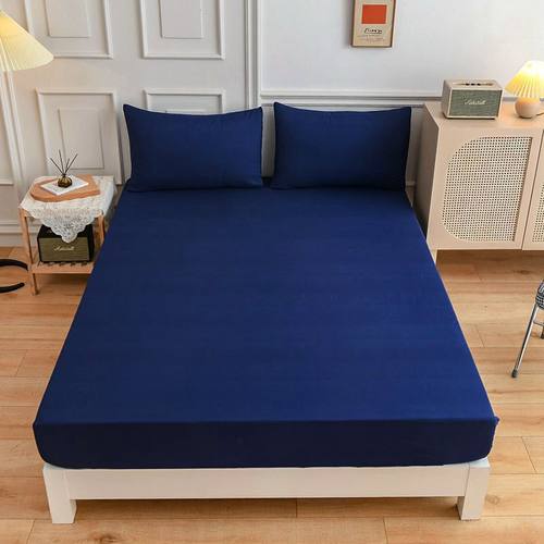 King Size bed sheets fitted sheet pillow cases简约床笠枕套-图0