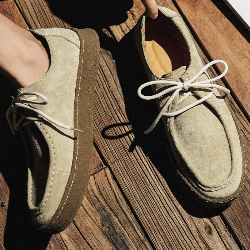 翻毛板鞋英伦风帅气男鞋 Men sneakers suede British wind shoes - 图1