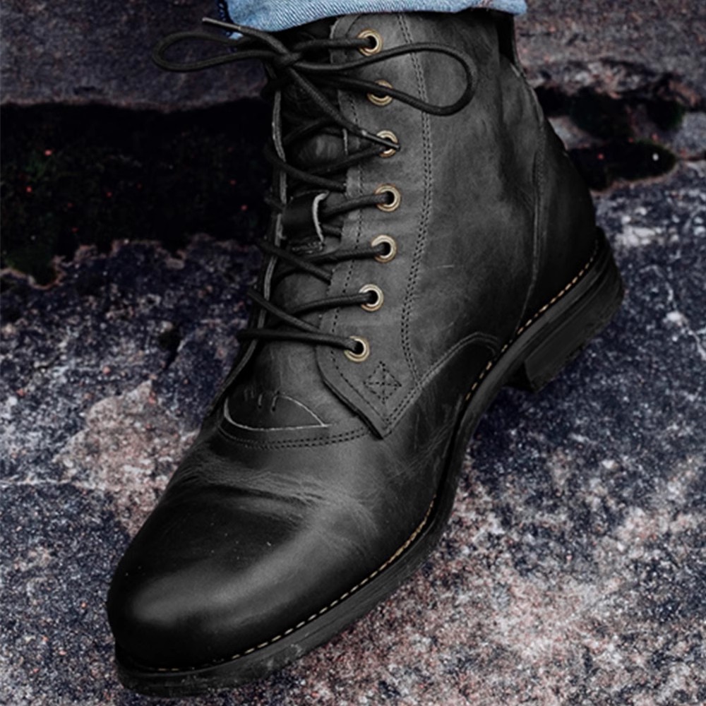 Men Shoes Autumn Winter Military Boots Plus Size大码工装男靴-图1
