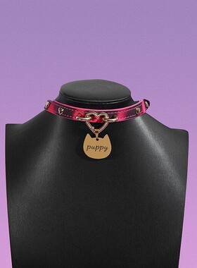 AuraCollar轻奢原创choker项圈亚文化温感变色爱心情趣项圈牵引绳