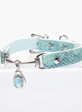 Aura Collar轻奢真皮choker项圈蛇皮纹手工项链原创亚文化牵引绳