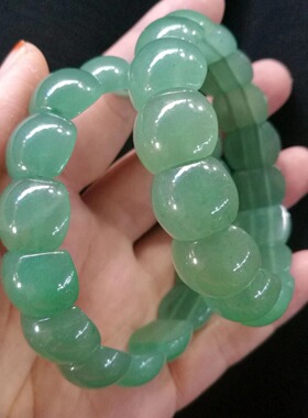 天然a级东陵玉手排绿东陵手串晶莹时尚大气翠绿色玉石女款