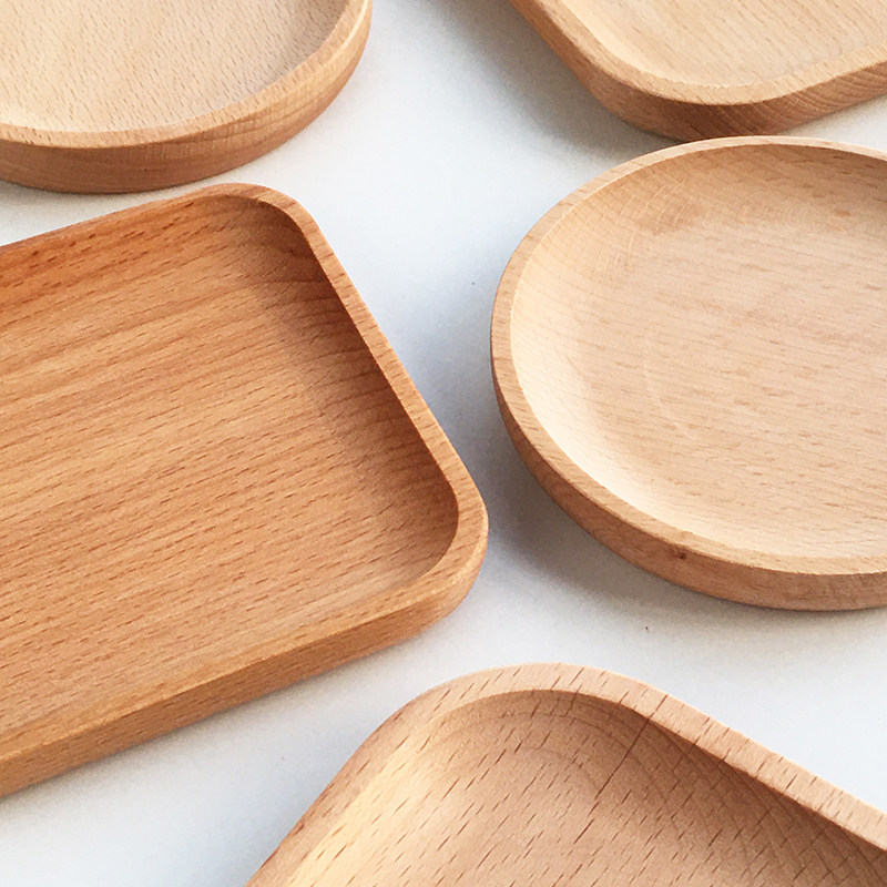 Annie Garden  简约榉木实木托盘圆形椭形餐厅家用小食甜品水果盘,淘宝优惠券,粉丝福利购,淘宝优惠卷