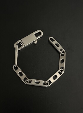 RV金属朋克风经典锁扣手链小众高级原创手作男女同款拼接简约