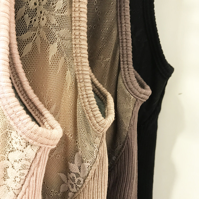 古妃加绒保暖背心女冬季加厚带内杯打底蕾丝性感V领舒适修身内搭,淘宝优惠券,粉丝福利购,淘宝优惠卷