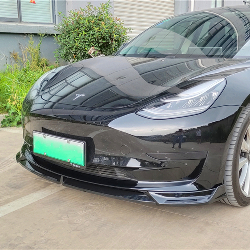 适用于特斯拉model3改装前唇小尾翼 Tesla Model Y专用三段式前铲-图2