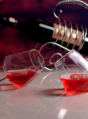 螺旋三角酒杯玻璃威士忌杯白酒杯家用烈酒杯子酒吧啤酒杯