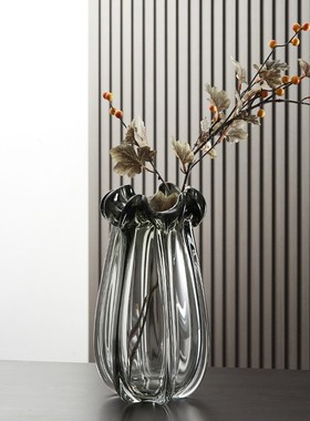新款北欧轻奢琉璃水晶玻璃花瓶家居客厅水培插花器创意装饰品摆件