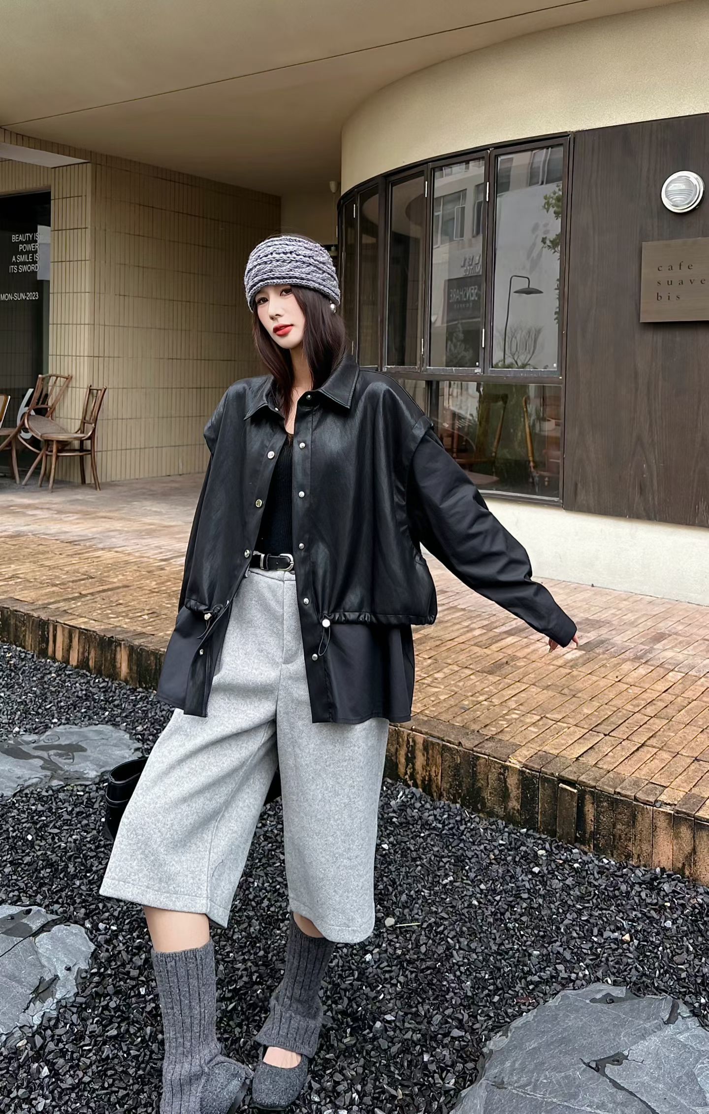 2025新款韩版宽松显瘦百搭翻领长袖外套女休闲上衣 - 图2