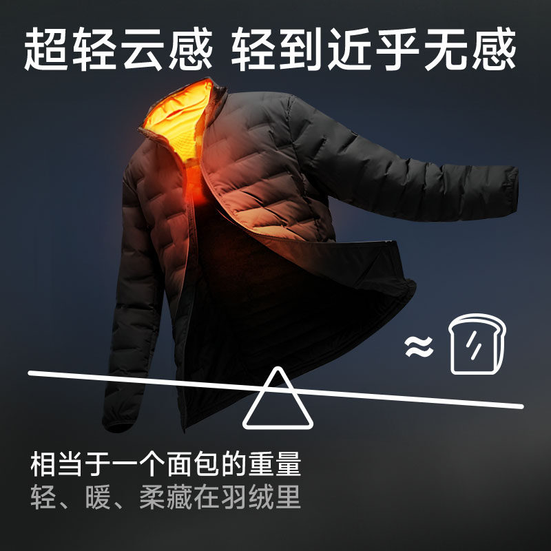 龙狮戴尔户外轻薄立领鹅绒羽绒服女士休闲保暖抗寒冬季内胆羽绒衣