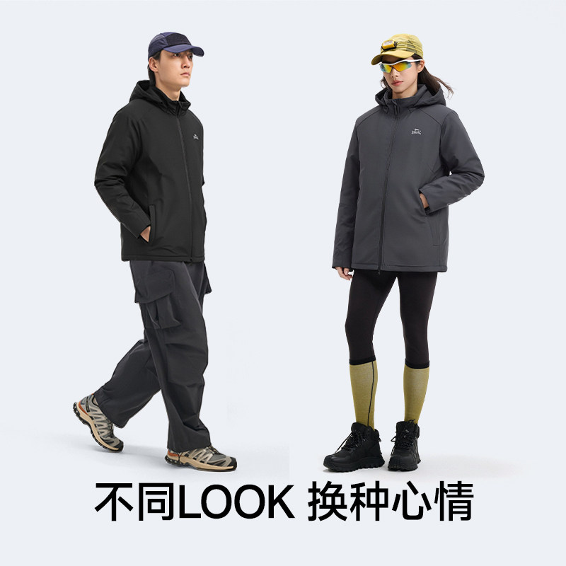 龙狮戴尔户外防风保暖棉服夹克男女同款休闲秋冬新款连帽棉衣外套,淘宝优惠券,粉丝福利购,淘宝优惠卷