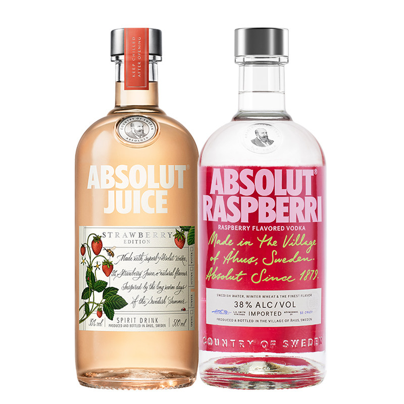 absolut绝对伏特加草莓+覆盆莓 ABSOLUT伏特加/Vodka