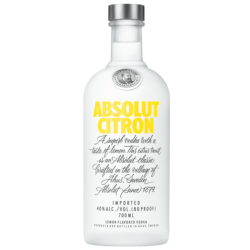 ABSOLUT官方旗舰店瑞典进口 ABSOLUT Vodka 绝对伏特加柠檬味700ml洋酒鸡尾酒0