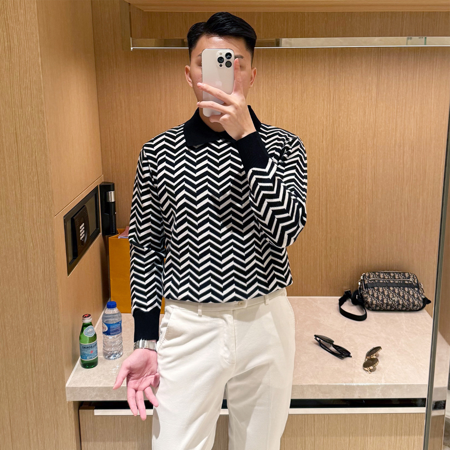 英伦复古男装商务翻领上衣针织衫秋冬新款高级菱形拼色男士polo衫,淘宝优惠券,粉丝福利购,淘宝优惠卷