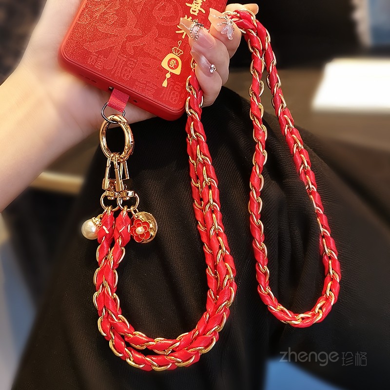 手机挂绳女士斜挎长款小香风超好看精致高级感皮卡链户外旅游出行包包链电话套壳肩背带绳子通用时尚原创新款,淘宝优惠券,粉丝福利购,淘宝优惠卷