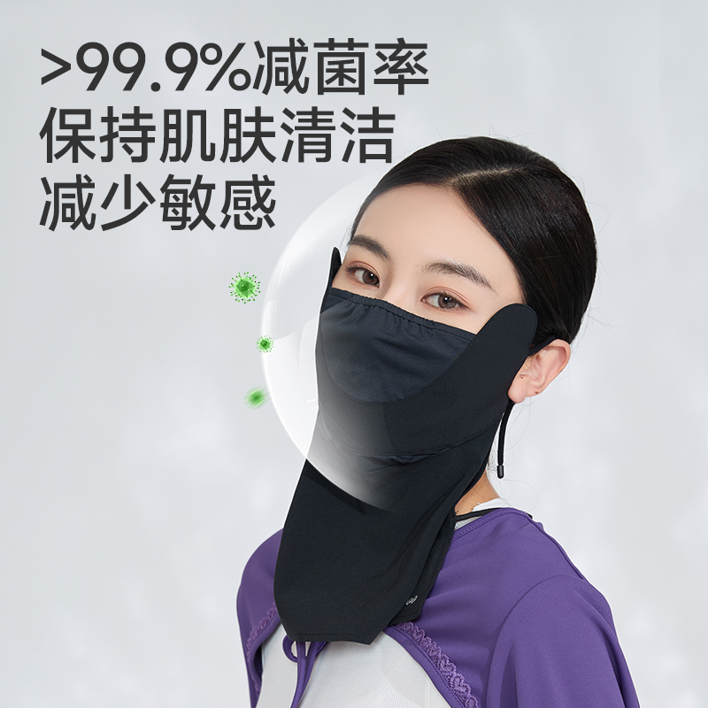 台湾UV100防晒口罩男女士防紫外线夏季医美术后护颈透气面罩25334 - 图1