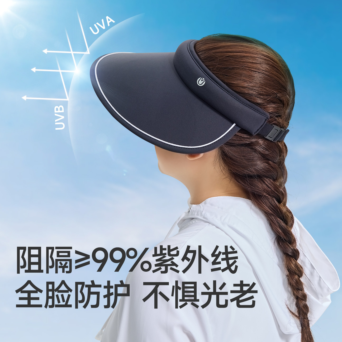 台湾UV100大头围空顶防晒帽女大檐防紫外线通勤遮阳鸭舌帽子23512,淘宝优惠券,粉丝福利购,淘宝优惠卷