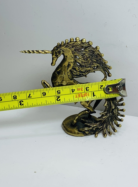 Vintage 铜马独角兽动物摆件高端奢华 限量版有字标款 纯手工捏制