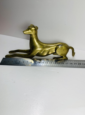 Vintage黄铜狗摆件 招财狗 抽象狗 动物家居饰品 回流孤品铜器