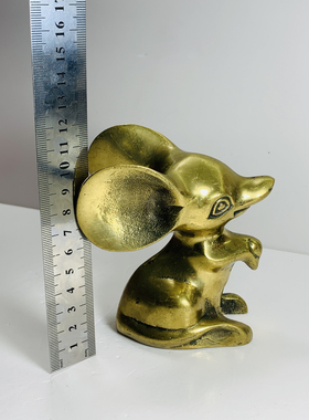 Vintage铜老鼠 十二生肖摆件 动物 家居装饰高端奢华回流孤品铜器