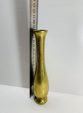 Vintage黄铜花瓶摆件 创意花器海外古玩家居装饰高端奢华孤品铜器