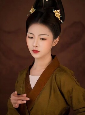 铜镀金复原汉代魏晋花鸟冠汉服马面裙古装的配饰发簪古冠发饰
