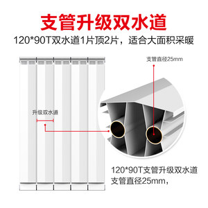 圣劳伦斯暖气片家用水暖铜铝复合卧室集中供热壁挂式散热器12090T