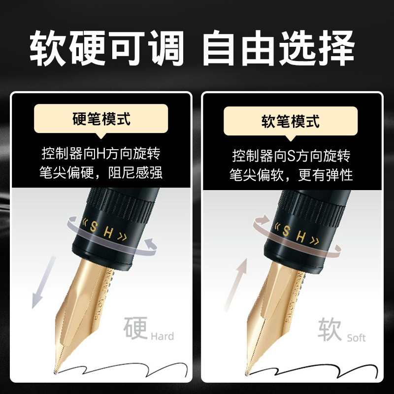 【顺丰包邮】百乐官方旗舰店Pilot日本JUSTUS 95钢笔14K金可调笔尖软硬礼盒FJ-3MR商务办公成人送礼练字书法