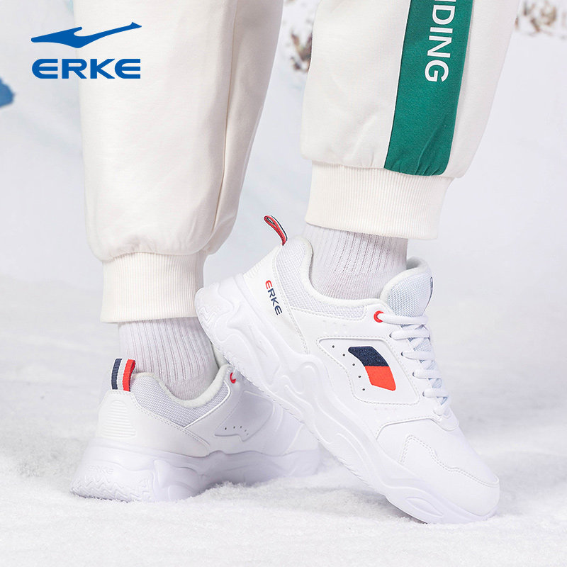 鸿星尔克女鞋秋冬新款加绒运动鞋女皮面防水跑步鞋鞋子休闲鞋棉鞋,淘宝优惠券,粉丝福利购,淘宝优惠卷