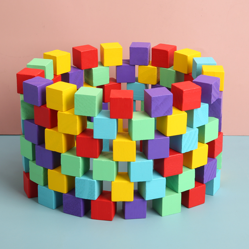 正方体积木拼装玩具益智大小方块积木小学数学教具一年级立方积木