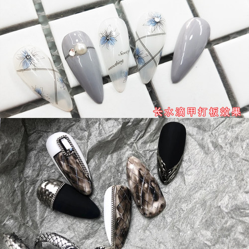 美甲打板甲片T形 美人长水滴杏仁梯形新手练习指甲款式造型展示板 - 图3